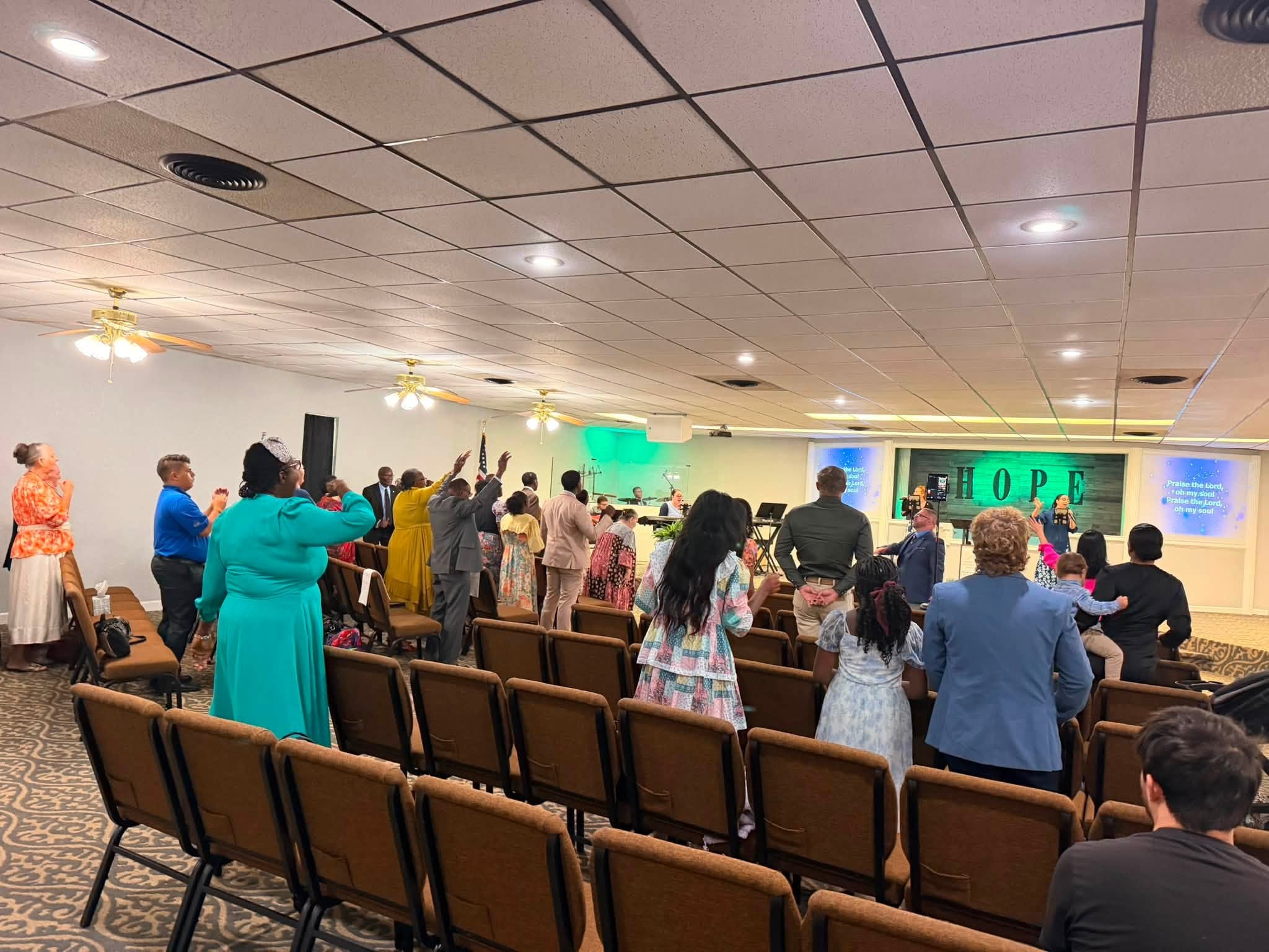 Church community gathering in fellowship